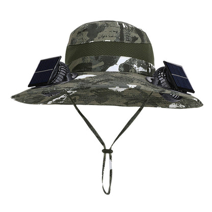 Breiter Outdoor-Sonnenhut mit Sonnenfächer